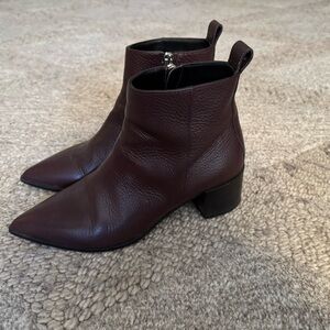 Everlane The Boss Burgundy Leather Ankle Boots Size 7